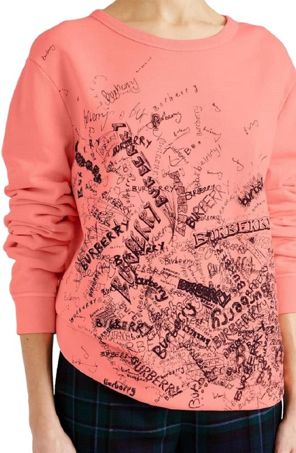 Burberry Sauer Doodle Print Cotton Sweatshirt Bright Clementine Sweater