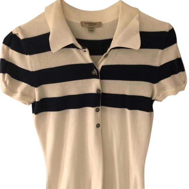 Burberry Short Sleeve Navy BlueWhite Sweater
