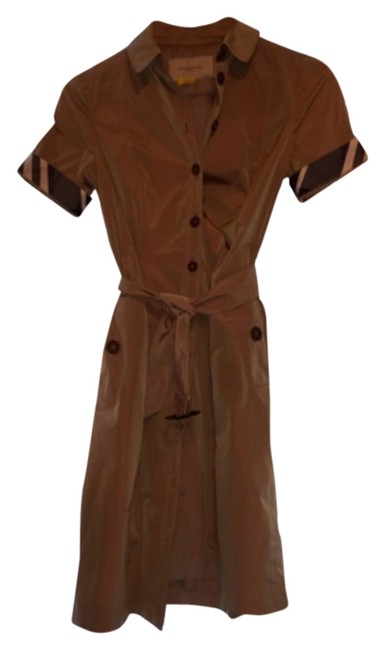 Burberry Tan Above Knee Short Casual Dress4 S