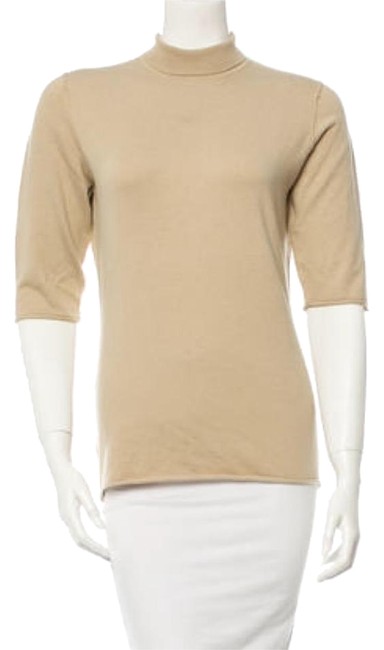 Burberry Tan Short Sleeve Knit Blouse8 M