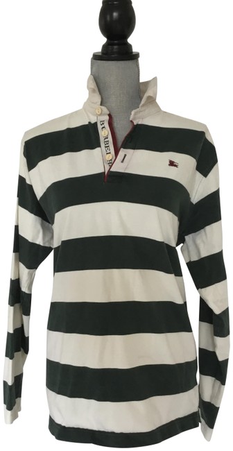 Burberry White and Green Rugby SweatshirtHoodie10 M