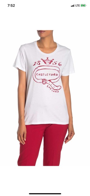 Burberry White and Red Castleford T shirt Tee Shirt8 M