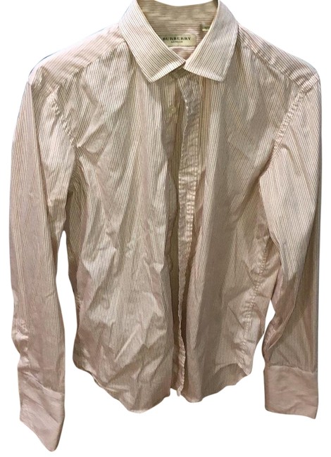 Burberry WhiteRed Stripes Button down TopOS one size