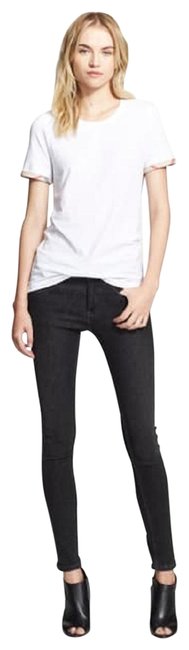 Burberry White Check Cuff Tee Shirt2 XS