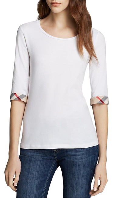 Burberry White Check Trim Tee Tank TopCami6 S