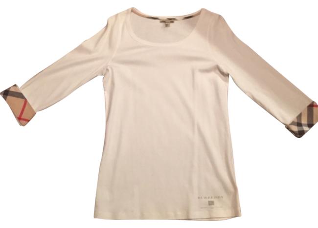 Burberry White Checked Tee Shirt16 XL, Plus 0x