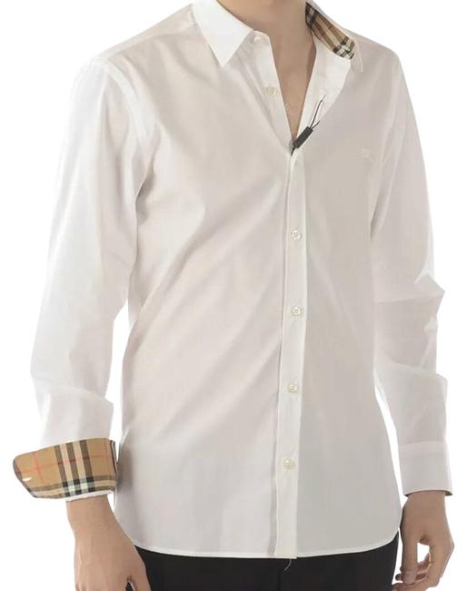 Burberry White Cotton blend Poplin Shirt Button down Top12 L