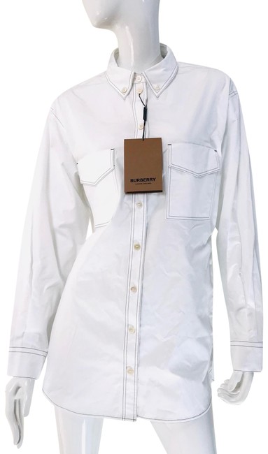 Burberry White Cotton Turnstone Shirtdress Button down Top6 S