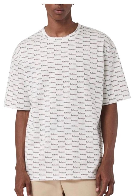 Burberry White XS Mens Archive Logo Print Cotton T shirt Tee Shirt0 XS