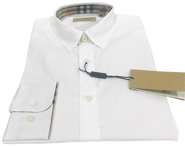 Burberry White Men Stretch Cotton Shirt Button down Top12 L