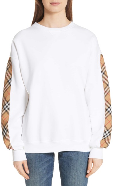 Burberry White Multicolor Bronx Check Trim SweatshirtHoodie2 XS