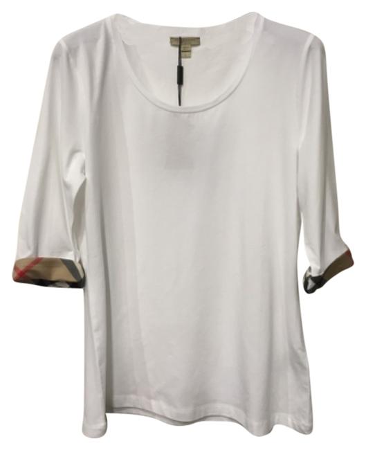 Burberry White New Scoop Neck Three Large Tee Shirt12 L