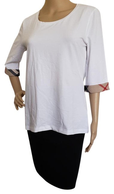 Burberry White XS Nova Check Plaid Longsleeve Blouse2 XS