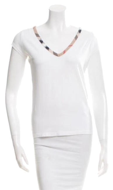 Burberry White Nova check T shirt Tee Shirt6 S