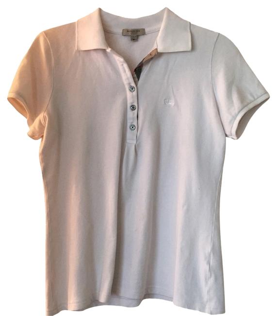 Burberry White Peter Pan Collar Polo Medium Tee Shirt8 M