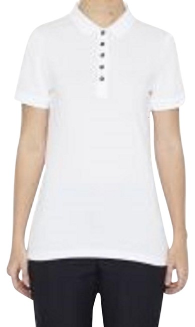 Burberry White Polo with Check Under Collar Tee Shirt16 XL, Plus 0x