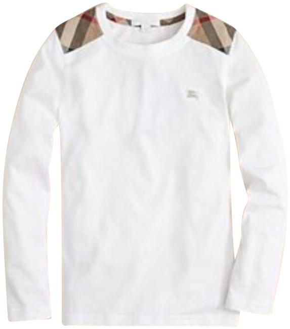 Burberry White Long Sleeve Boys 6y Tee ShirtOS one size