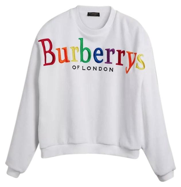 Burberry White Towelling Archive Rainbow Logo Sweater SweatshirtHoodie4 S