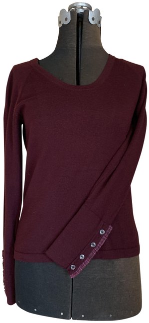 Burberry With Sleeve Detail Maroon Sweater