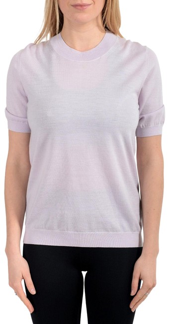 Burberry Womens Wool Knitted Blouse Pale Purple Sweater