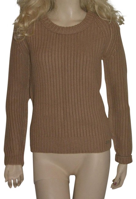 Burberry Womens Chunky Knit Cashmere Medium Camel Sweater