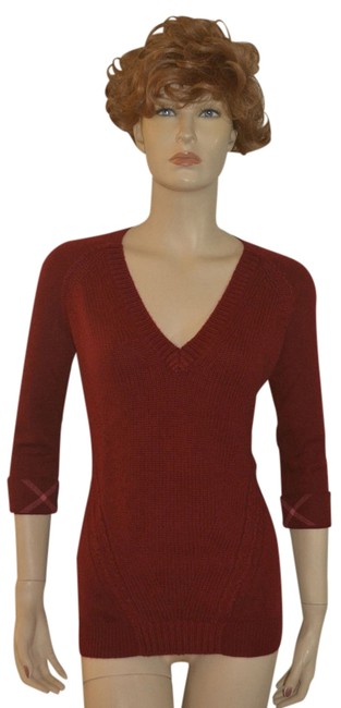Burberry XL Womens Nova Check Cashmere Red Sweater