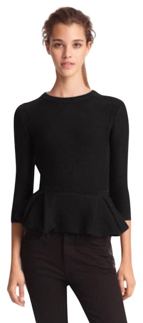 Burberry Womens Peplum Black Sweater