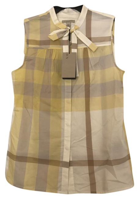 Burberry Yellow Womens Button Front Blouse8 M