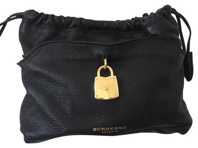 Burberry 3928977 Black Deerskin Leather Cross Body Bag