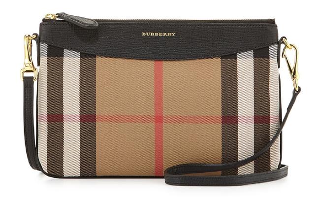 Burberry 3975376 Black House Check and Leather Clutch