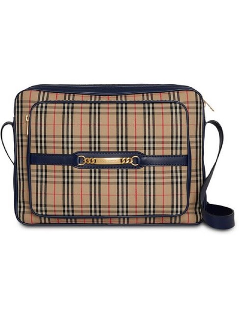 Burberry 40793921 Navy CottonLeather Cross Body Bag