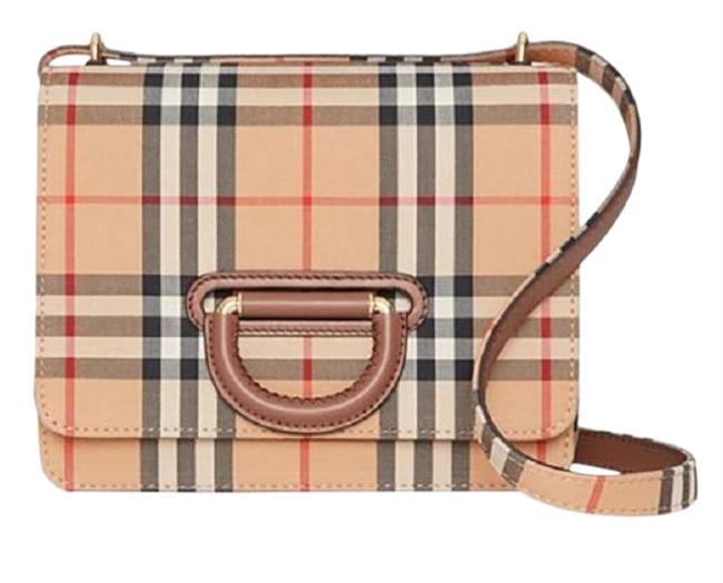 Burberry 8010585 D Ring Brown Cotton Cross Body Bag