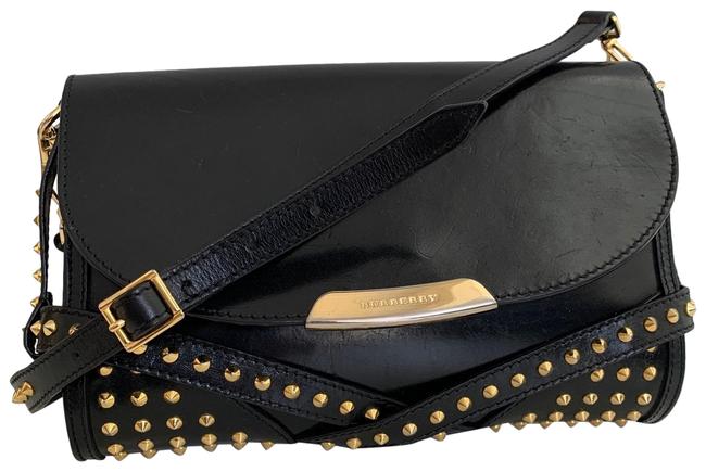 Burberry Abbot Bridle Studs Black Leather Cross Body Bag