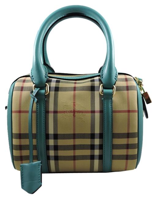 Burberry Alchester Aqua Green NylonLeather Cross Body Bag