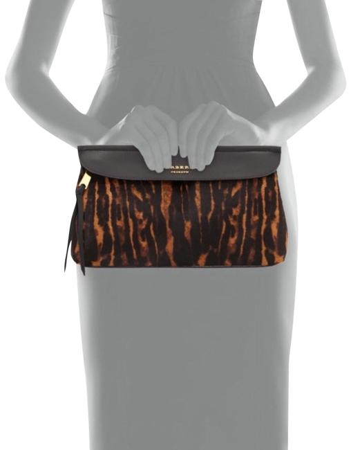 Burberry Animal Dark Camel Calf Hair Clutch