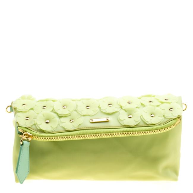 Burberry Apple Petal In Flowers Green Pvc Clutch