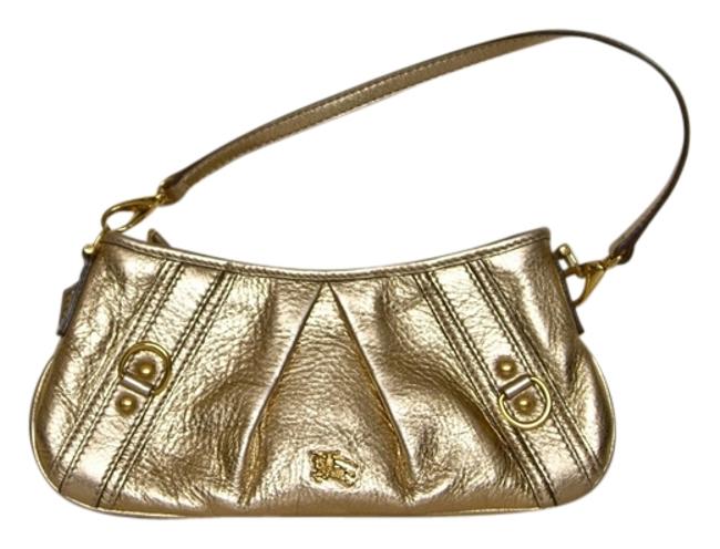 Burberry Ashbury Gold Leather Clutch