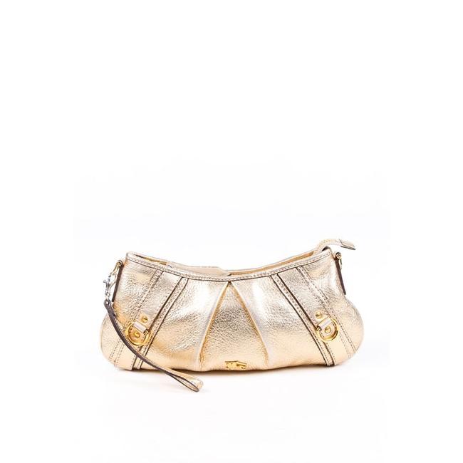 Burberry Ashbury Pochette Metallic Gold Leather Clutch