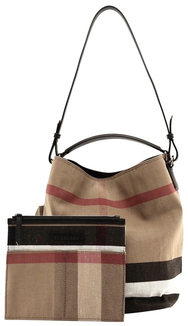 Burberry Ashby Black Canvas Hobo Bag