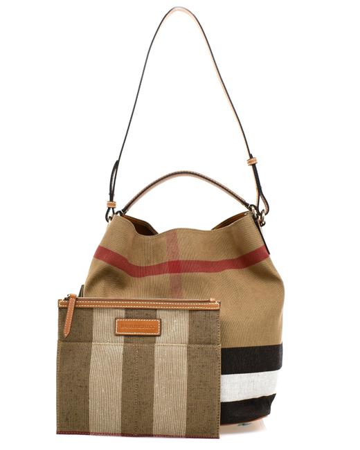 Burberry Ashby Brown Canvas Hobo Bag