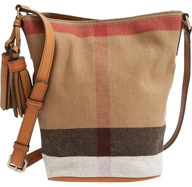 Burberry Ashby Check Saddle Pouch Brown Canvas Cross Body Bag