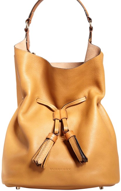 Burberry Ashby Drawstring Sand Leather Hobo Bag