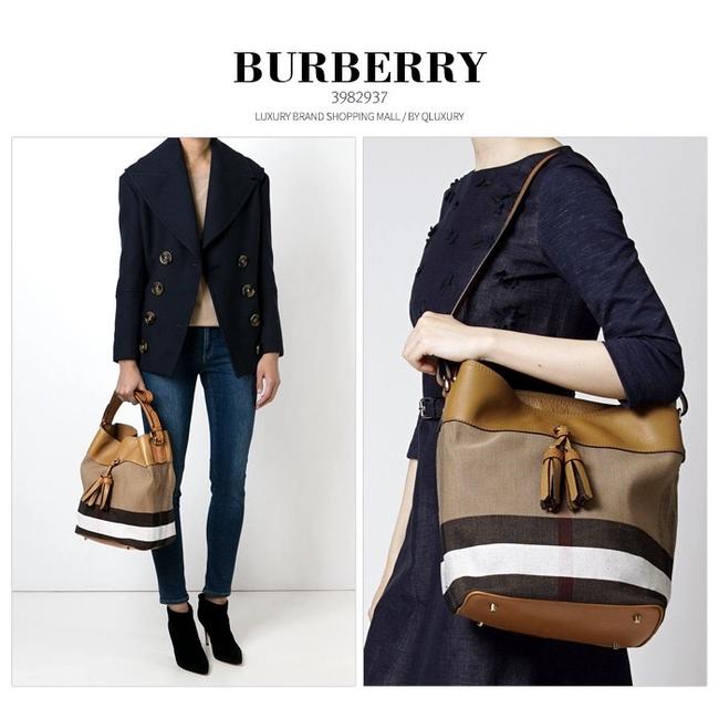 Burberry Bucket Ashby Medium Canvas Hobo Bag