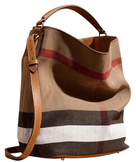 Burberry Bucket Ashby Medium Canvas Check Hobo Bag