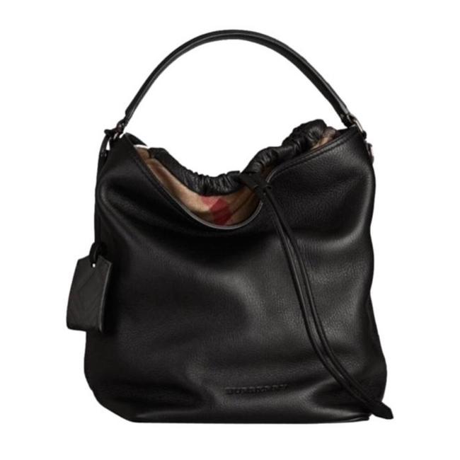 Burberry Ashby Medium Leather and Canvas Hobo Bag