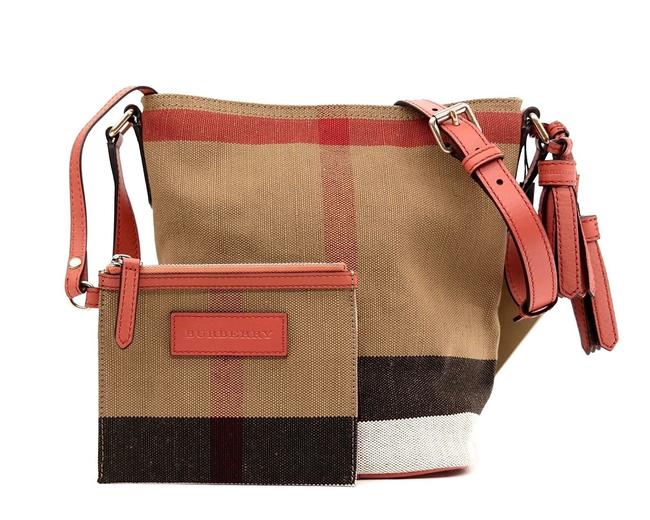 Burberry Bucket Ashby Tassel Cinnamon Red Canvas Cross Body Bag