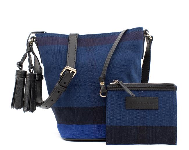 Burberry Bucket Ashby Tassel Ultramarine Blue Canvas Cross Body Bag