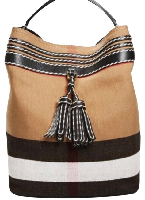 Burberry Ashby Tassel Whipstitch Black Hobo Bag
