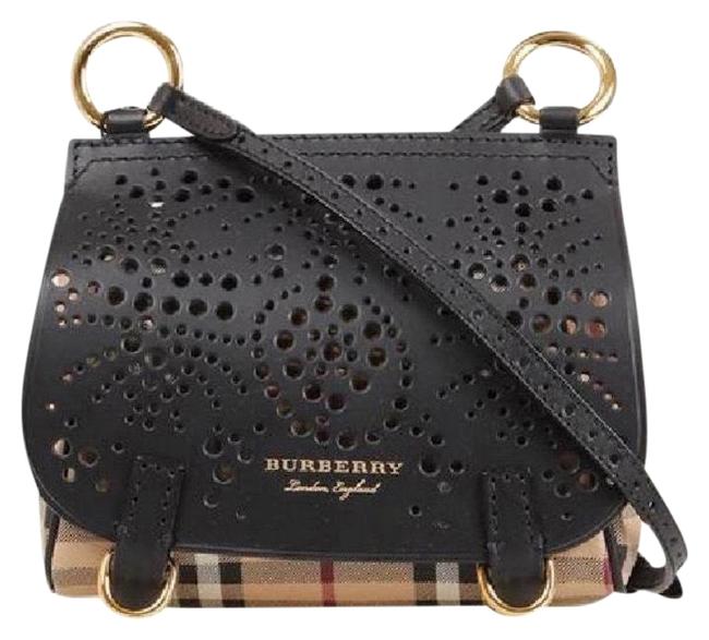 Burberry Baby Bridle Perforated Black Leather Cross Body Bag