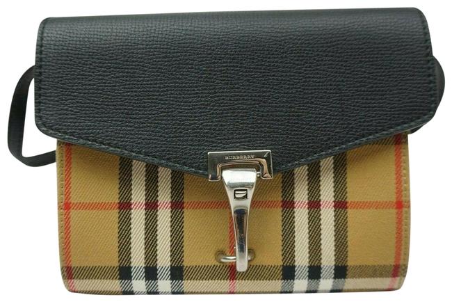 Burberry Baby Mini Macken Vintage Check Black Leather Cross Body Bag